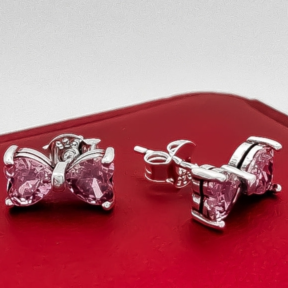 Taxco Pink Bow Earrings
